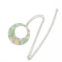 Multicolour CND Peace Sign Hoop Pendant Necklace