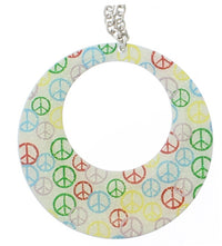 Multicolour CND Peace Sign Hoop Pendant Necklace