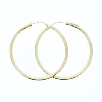 Pair of Metal Large Round Hoop Earrings