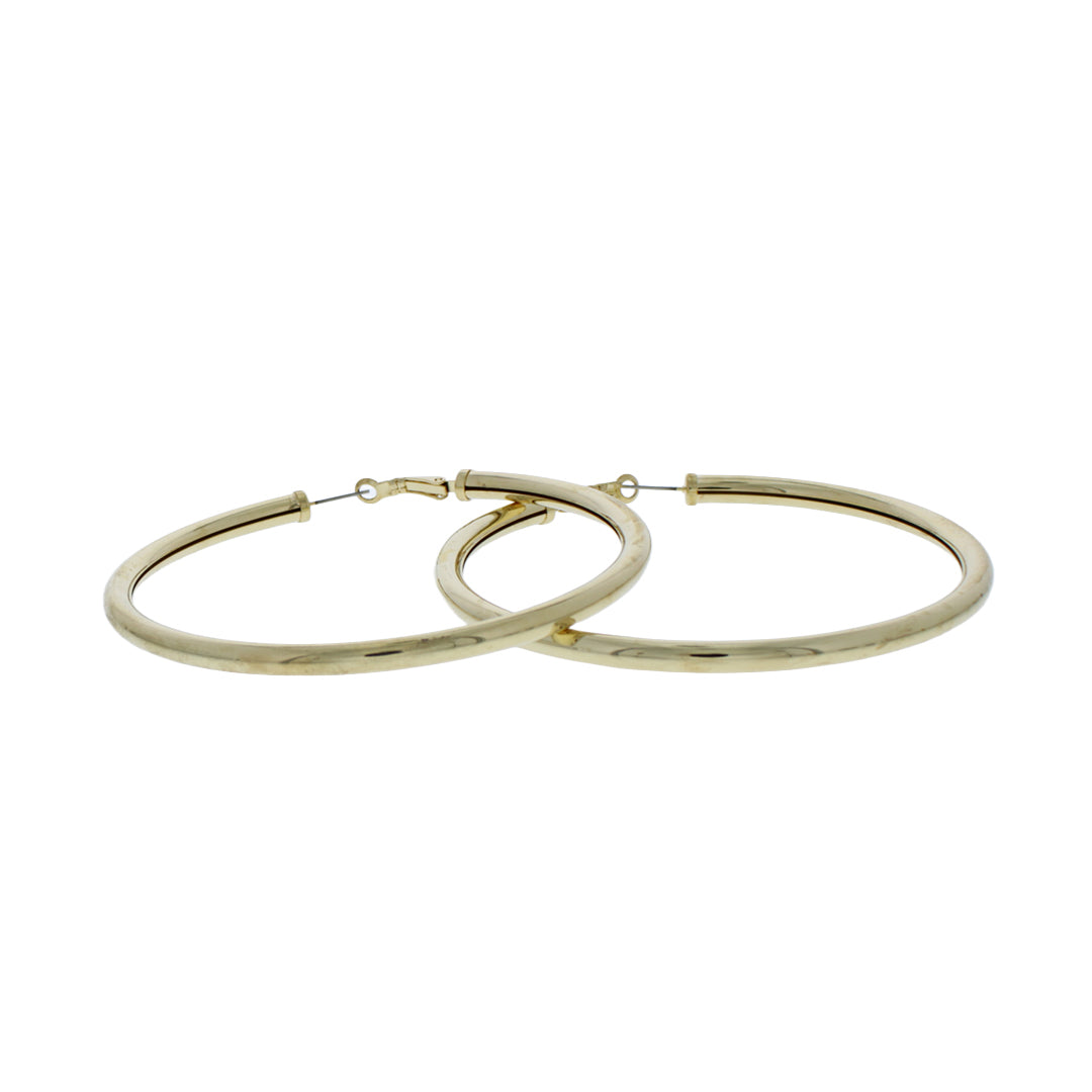 Pair of Metal Large Round Hoop Earrings