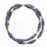 Magnetic Hematite Double Wrap Multicolour Metal Bracelet