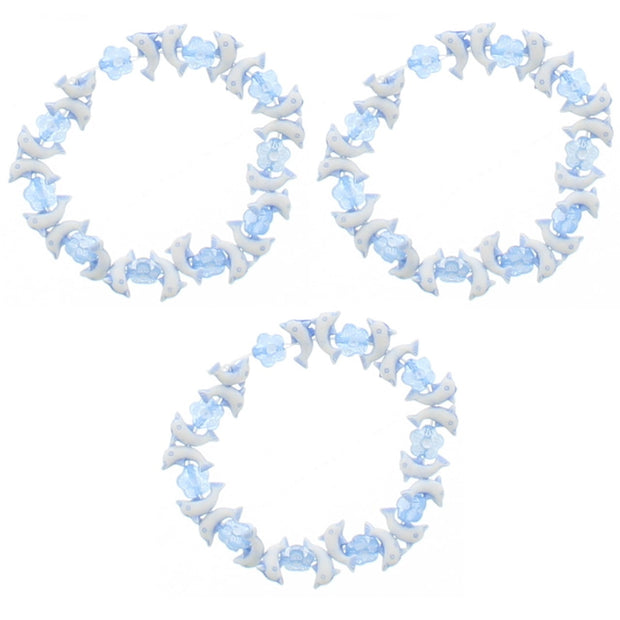 Set of 3 Blue Dolphin Bracelets