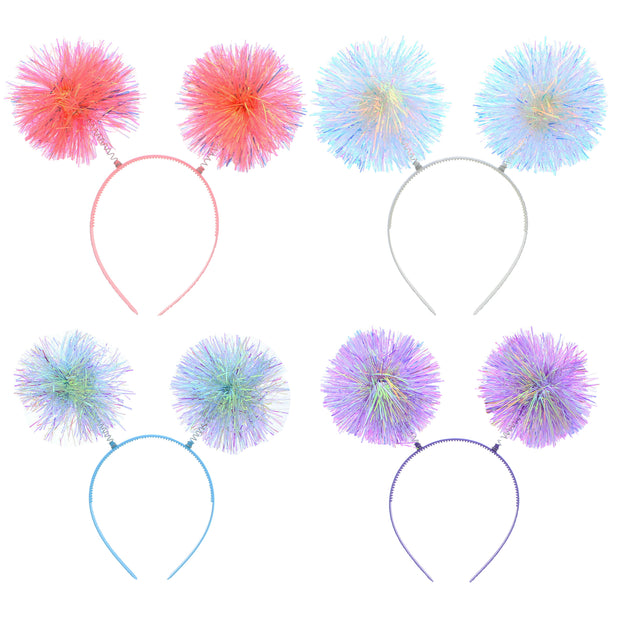 Assorted Pastel AB Colour Tinsel Pom Pom Head Boppers