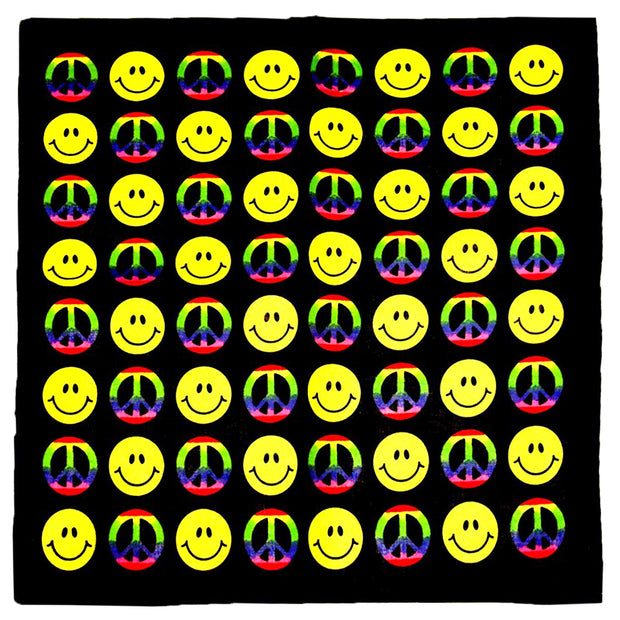 Smiley Face & Multicolour CND Peace Bandana