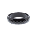 Faceted Diamond Cut Shiny Black Bangle