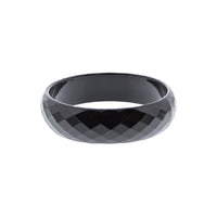 Faceted Diamond Cut Shiny Black Bangle