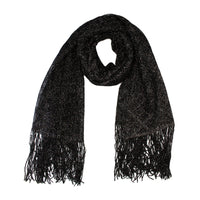 Black Glitter Chiffon Scarf