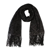 Black Glitter Chiffon Scarf