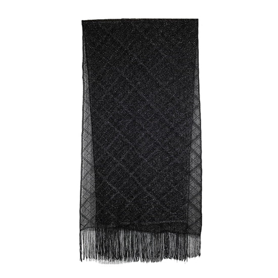 Black Glitter Chiffon Scarf