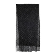 Black Glitter Chiffon Scarf