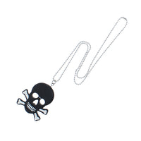 Plastic Skull Crossbones Metal Ball Chain Necklace