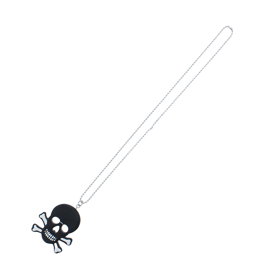 Plastic Skull Crossbones Metal Ball Chain Necklace