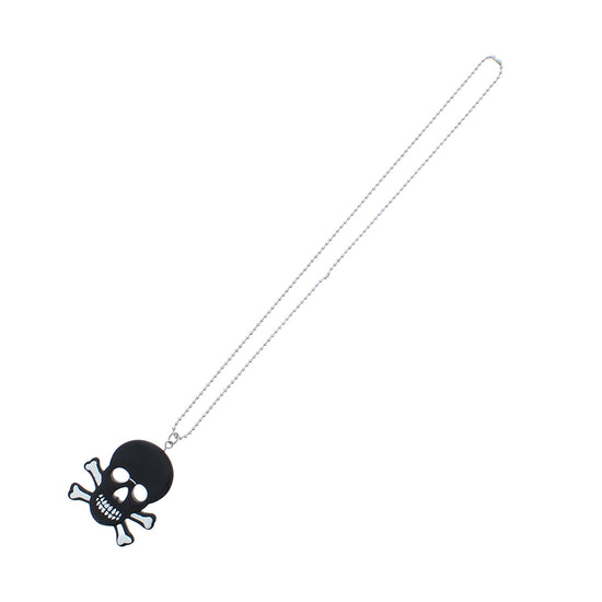Plastic Skull Crossbones Metal Ball Chain Necklace