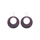Plastic Polka Dot Round Hoop Dangle Earrings