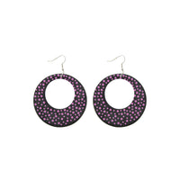 Plastic Polka Dot Round Hoop Dangle Earrings