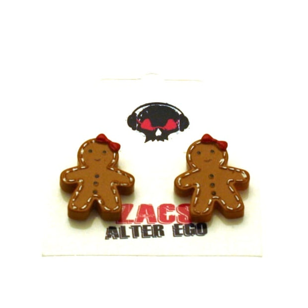 Gingerbread Men with Bows Earrings