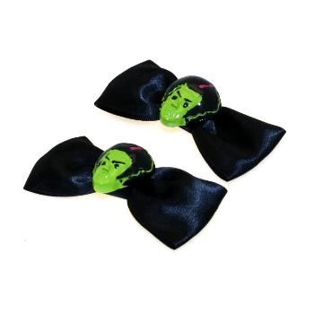 Pair of Black Bows with Frankenstein's Monster