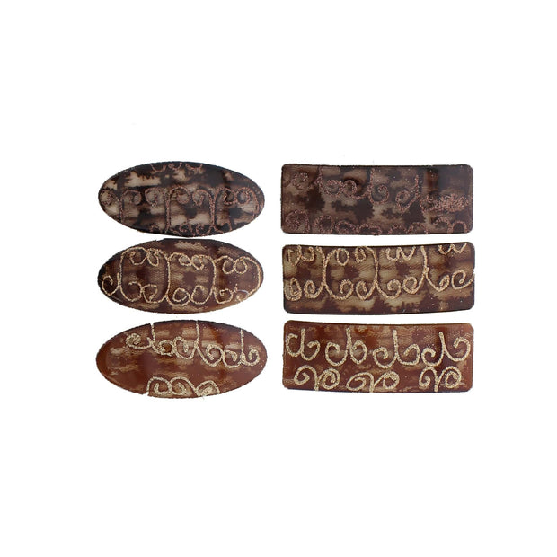 Brown Glitter Barrettes
