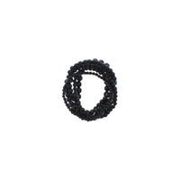 Set of 6 Assorted Size Black Bead Bracelets