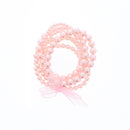 Set of 6 Assorted Size Baby Pink Pearl Bead Bracelets