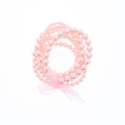 Set of 6 Assorted Size Baby Pink Pearl Bead Bracelets