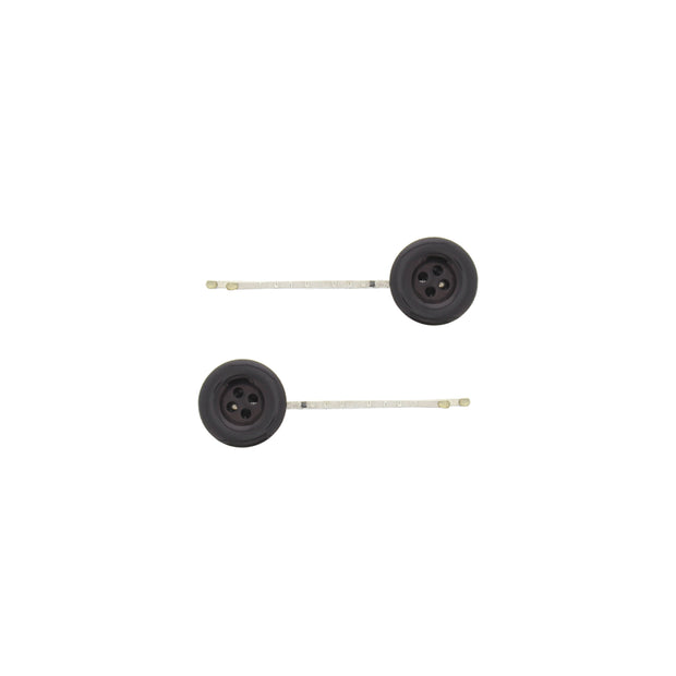 Pair of Button Bobby Pins Hair Grips
