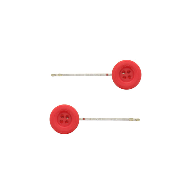 Pair of Button Bobby Pins Hair Grips