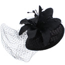 Pillbox Sequin Fascinator with Glitter Lily Flower & Mesh Net