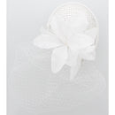 Pillbox Sequin Fascinator with Glitter Lily Flower & Mesh Net
