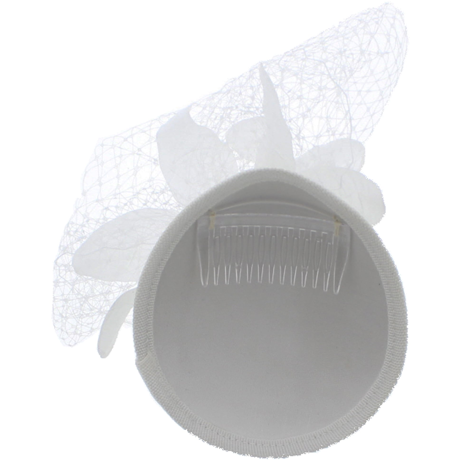 Pillbox Sequin Fascinator with Glitter Lily Flower & Mesh Net