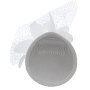 Pillbox Sequin Fascinator with Glitter Lily Flower & Mesh Net