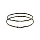 Pair of Tri-Color Metal Twisted Bangles