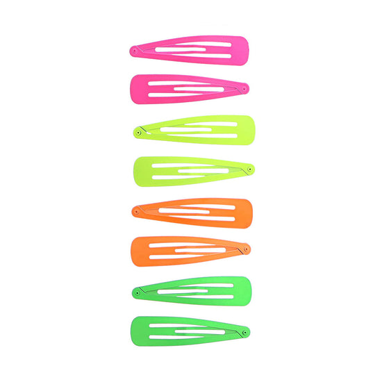 Pairs of Jumbo 9cm Neon Fluorescent Hair Snap Clips
