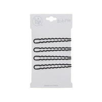 Card of 4 Black Wavy Hair Grips