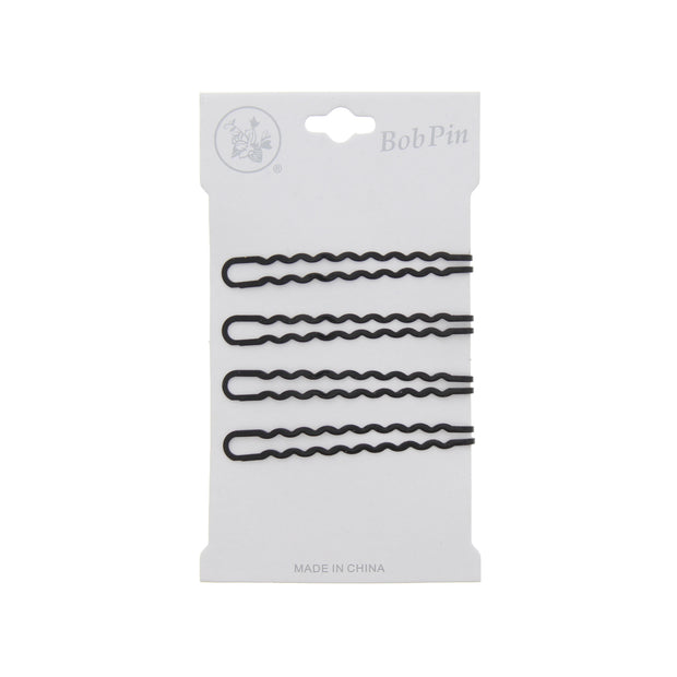 Card of 4 Black Wavy Hair Grips