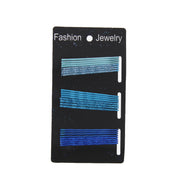 Packaged blue eyelashes on a black card with 'Fashion Jewelry' text.