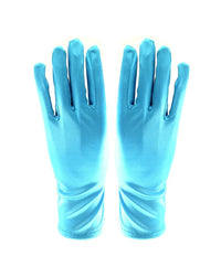 Short Princess Turquoise Satin Gloves