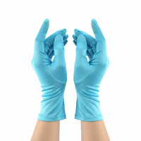 Short Princess Turquoise Satin Gloves