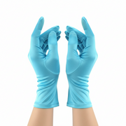 Short Princess Turquoise Satin Gloves