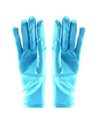 Short Princess Turquoise Satin Gloves