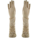 Long Ruched Satin Gloves