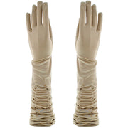 Long Ruched Satin Gloves