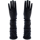 Long Ruched Satin Gloves