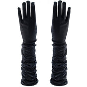 Long Ruched Satin Gloves