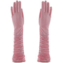 Long Ruched Satin Gloves