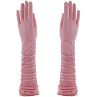 Long Ruched Satin Gloves