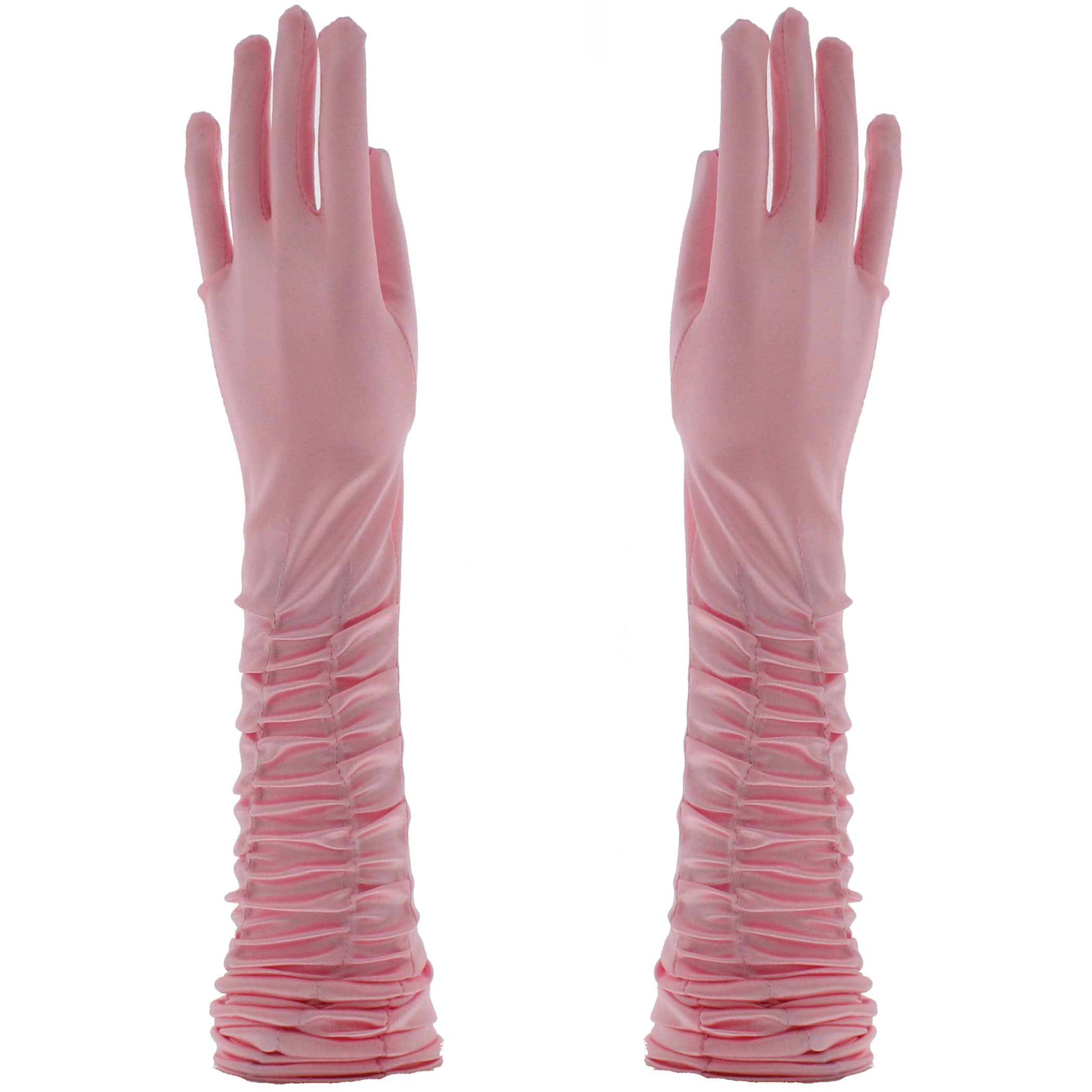 Long Ruched Satin Gloves