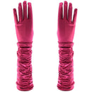 Long Ruched Satin Gloves