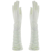 Long Ruched Satin Gloves