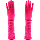 Long Ruched Satin Gloves